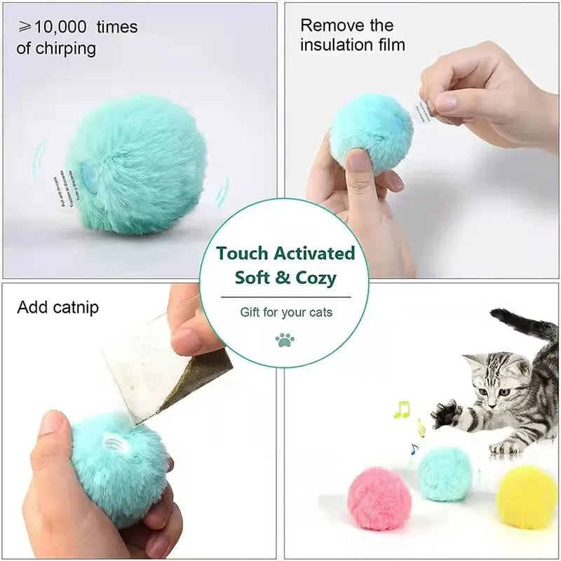 Interactive Smart Ball Fillable With Catnip